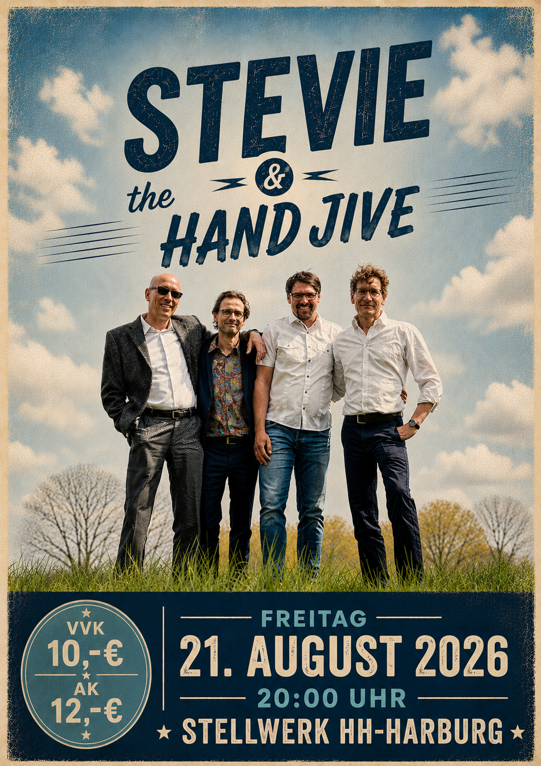 Plakat Stevie and the Handjive im Stellwerk Harburg